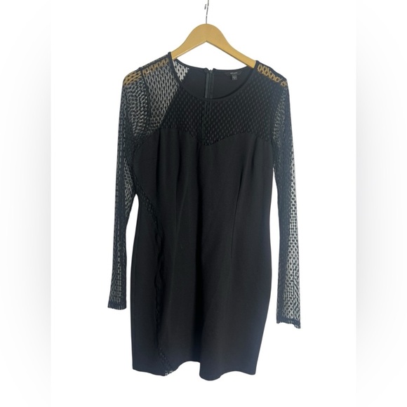 Guess Black Dress with Mesh Sleeves - Picture 5 of 6